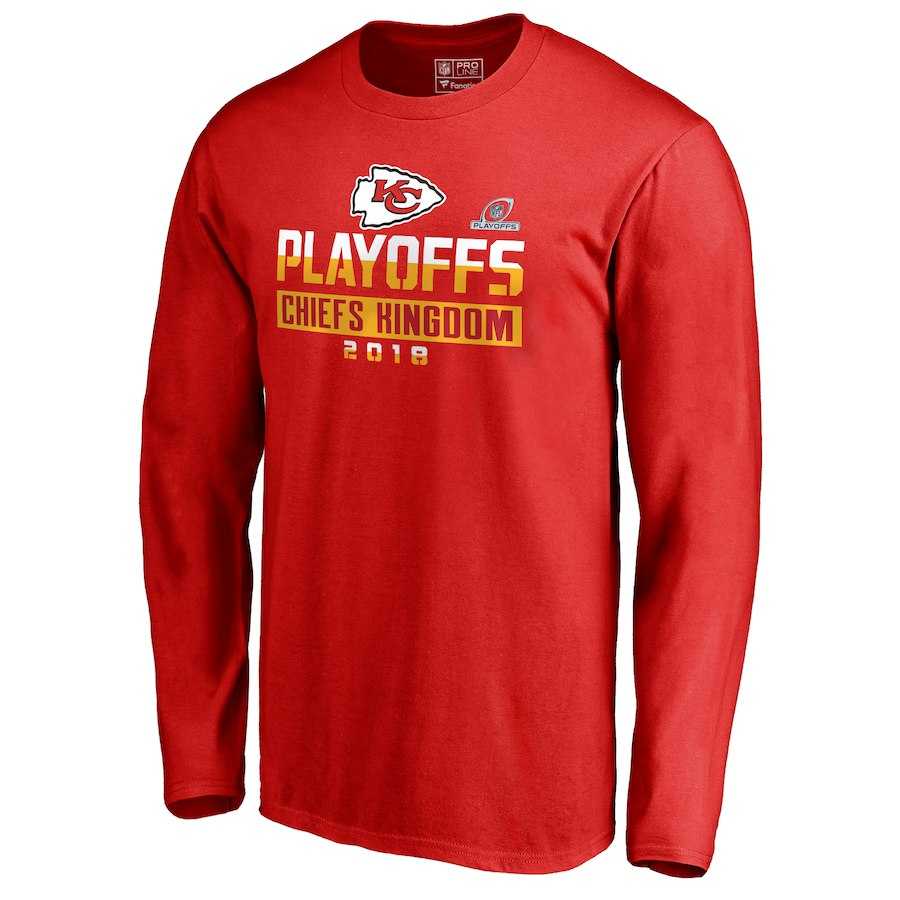 Men's Chiefs Red 2018 NFL Playoffs Chiefs Kingdom Long Sleeve T-Shirt,We sell and wholesale Men's Chiefs Red 2018 NFL Playoffs Chiefs Kingdom Long Sleeve T-Shirt on line form chian!